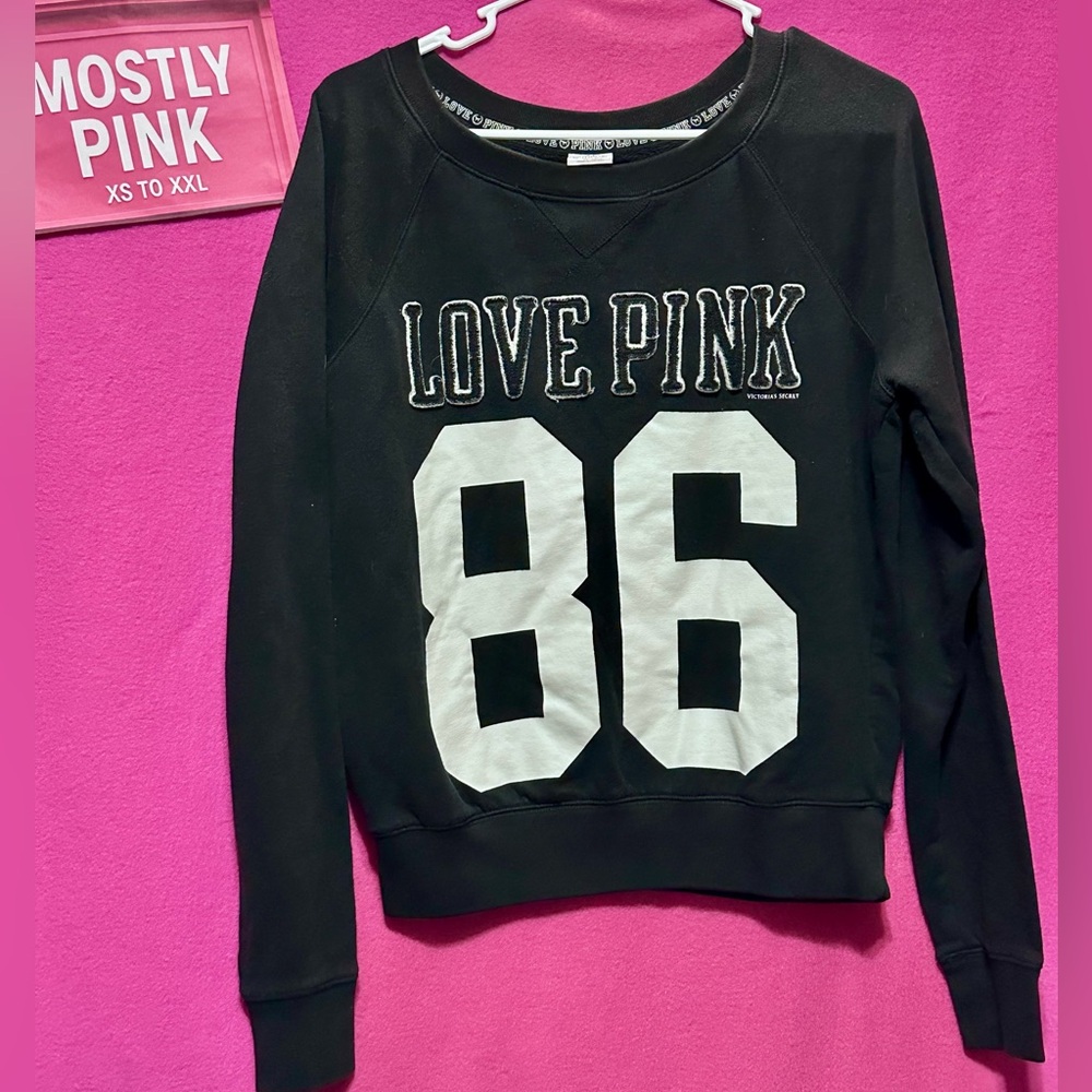 Victoria's Secret Black and White Love Pink Top